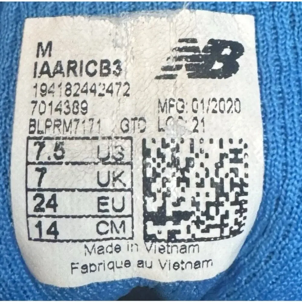 New Balance Fresh Foam Kids Running Shoes Blue Hook Loop Size 7 US 14 CM